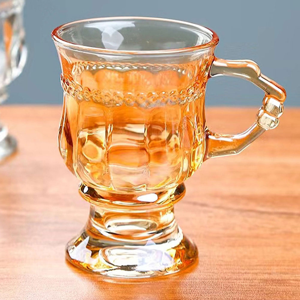 Tall Coffee Glass Mugs Heat Resistant Decorative Cup For Tea Coffee