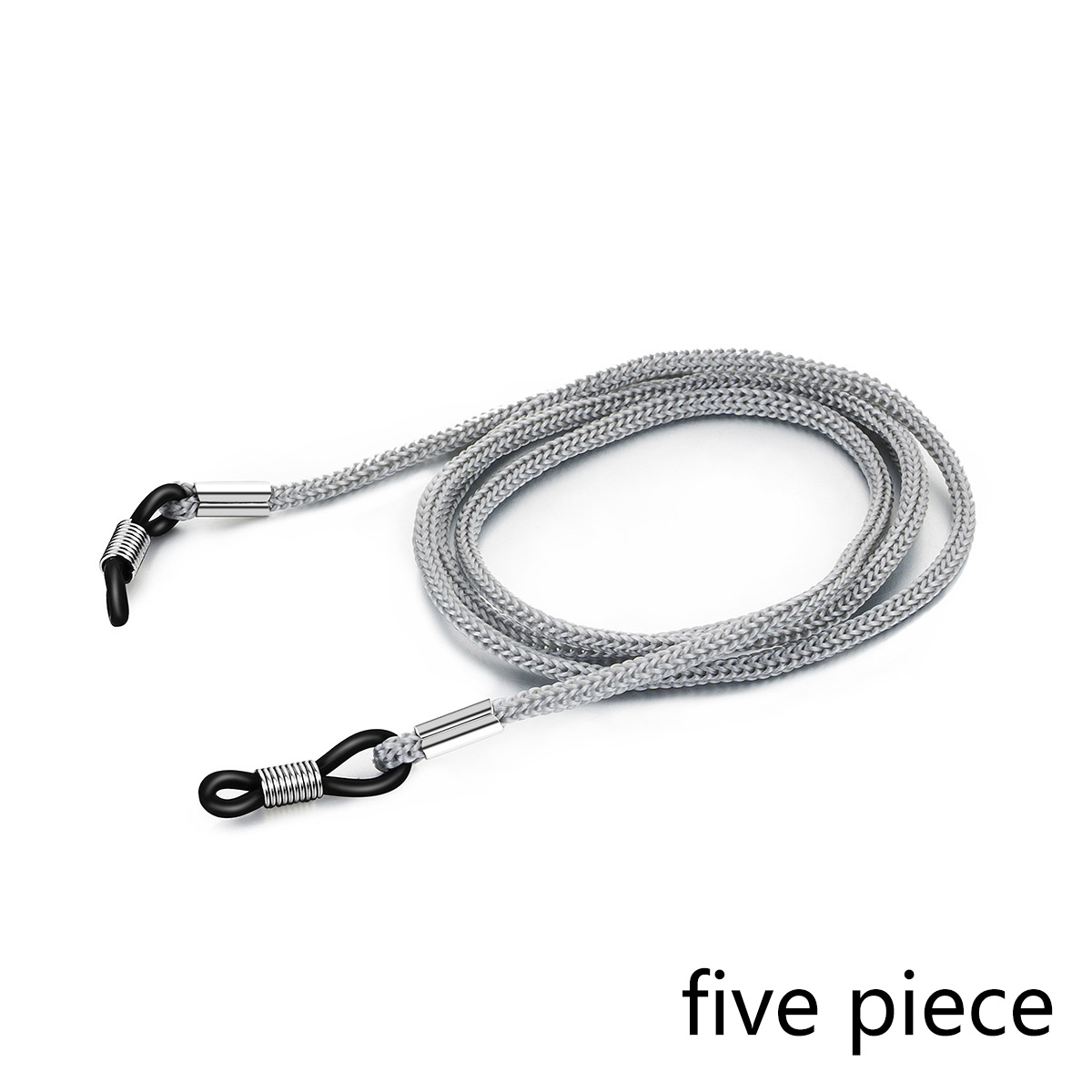 Soporte de correa para gafas ajustable de 5ps, cuerda antideslizante para gafas, cordón de cadena para gafas de sol deportivas, retenedor de gafas para mujeres y hombres: Gris