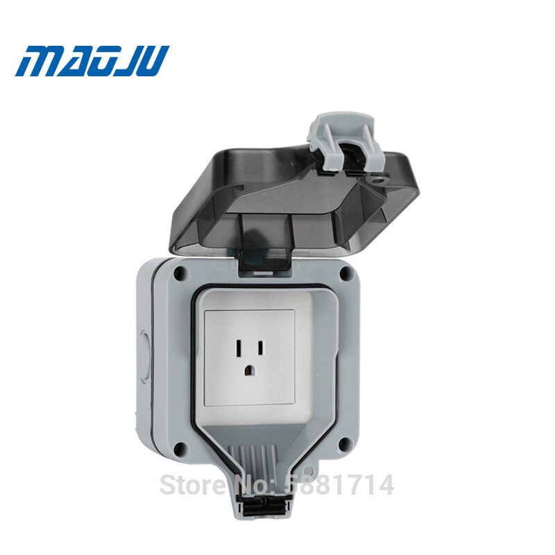 Russia French EU UK British Germany European Single 1Gang Waterproof Socket Switch Enclosure Box Outdoor Outlet Weatherproof 13A: US