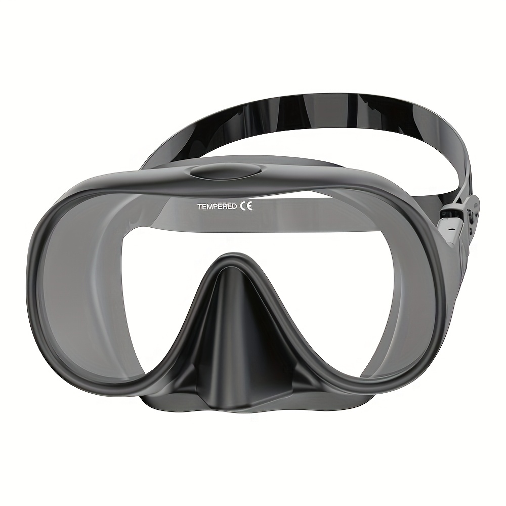 Máscara de buceo sin marco HD panorámica vista ultraancha vidrio templado snorkel gafas de natación adecuadas para adultos: Blanco