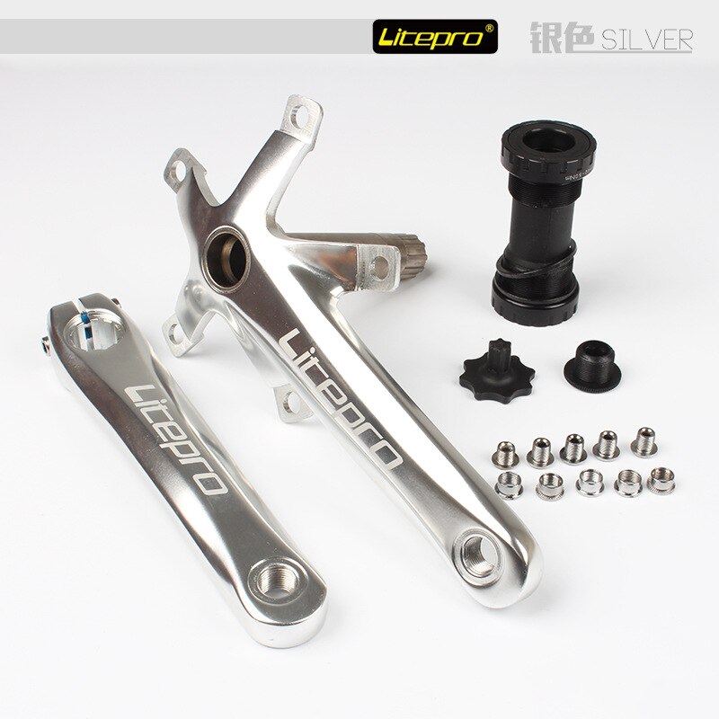LP Litepro Folding Bike Crank Road Bicycle Intergrated Hollow BCD 130mm With Bottom Brackets
