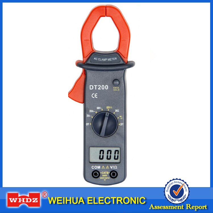 WHDZ DT200 Digital clamp meter Diode Detection Current Voltage Resistance Test buzzer and data hold function