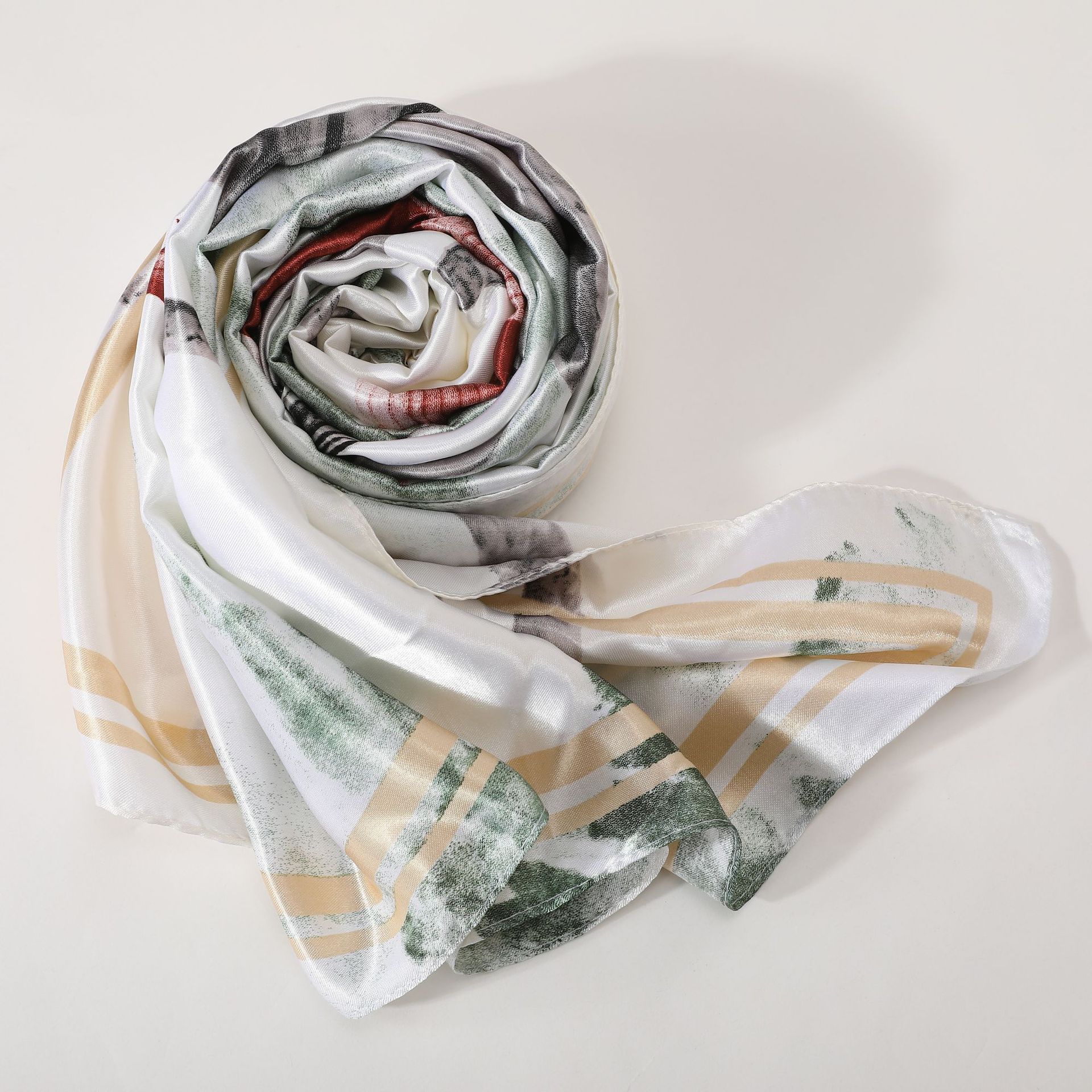 Pure and fresh Chinese style silk scarf scarf 90X90 headscarf printed large square temperament