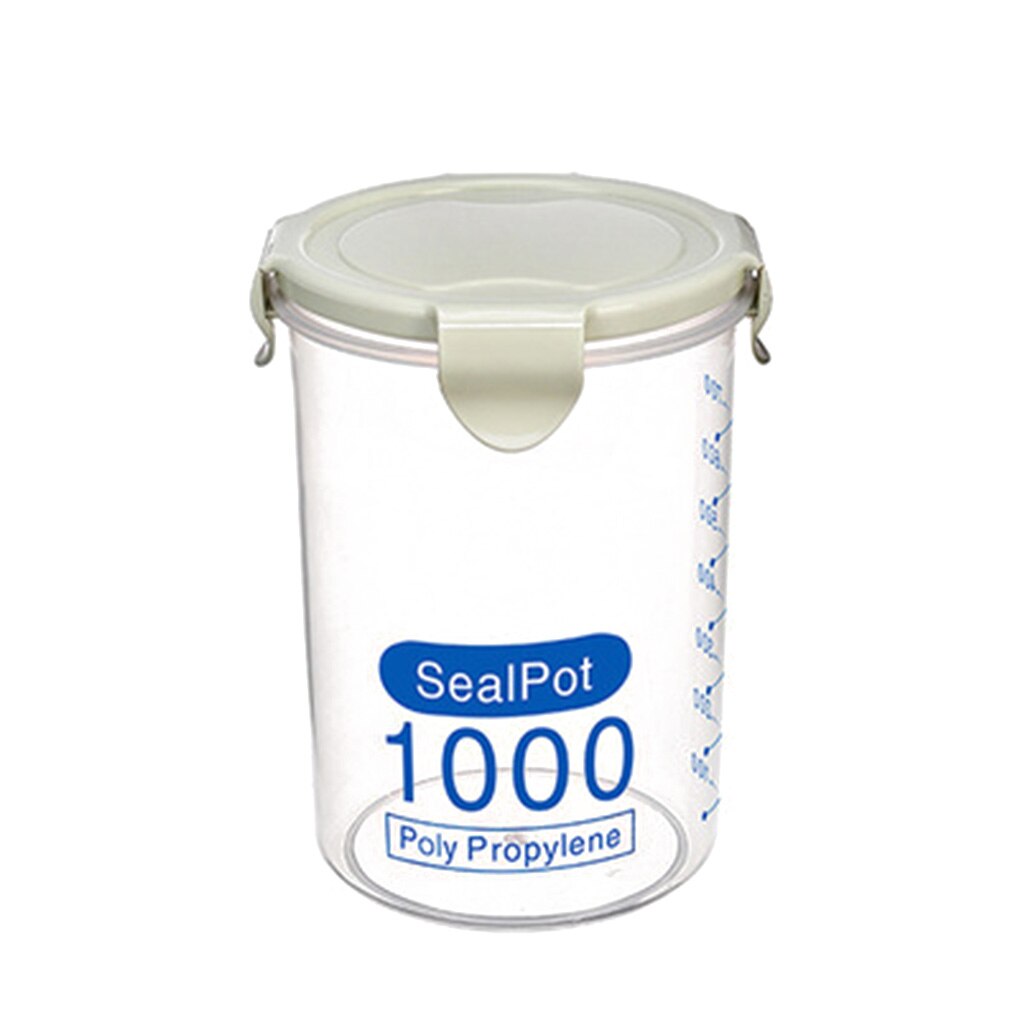 Fenkicyen Buckle PP Sealed Food Container Transparent Cereal Round Storage Jar Holders Kitchen Clear Seasoning Containers: NO.7