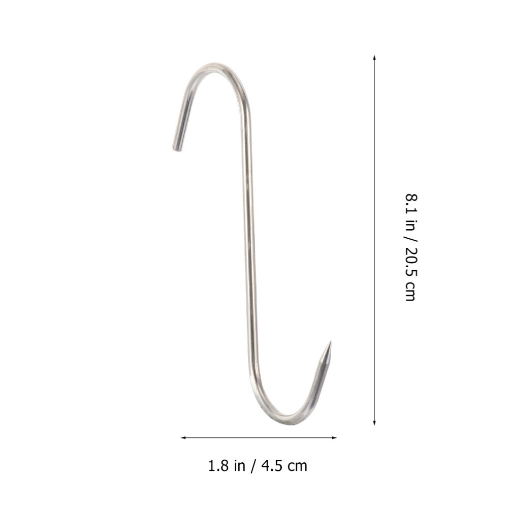 10Pcs Meat Hooks Meat Processing Hooks Metal S-Hooks Bacon Hanger Smoker Hooks