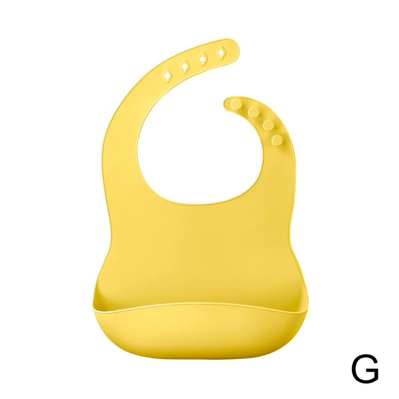 Children's silicone saliva towel cartoon baby bib/saliva bib silicone pocket bib waterproof E5R8: G