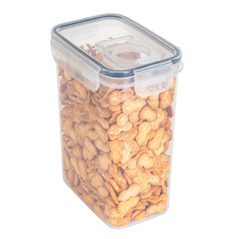 Transparent Rectangular Rice Bucket Sealed Dustproof Grain Storage Tank for Kitchen: Blue