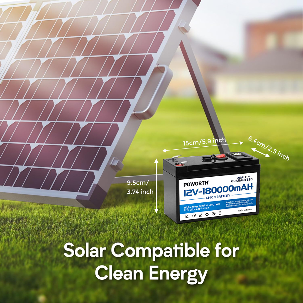 Højkapacitets lifepo 4- batteri 12v x 180000 mah med indbygget bms - løsning til solpaneler, autocampere, yachter og nødstrøm