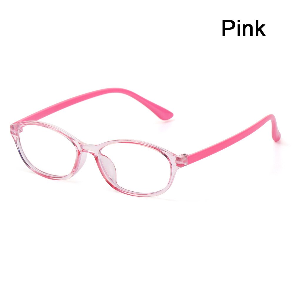Round Anti-blue Light Kids Glasses Children Boys Girls Computer Glasses Protection Eyeglasses Ultra Light Frame: pink 01