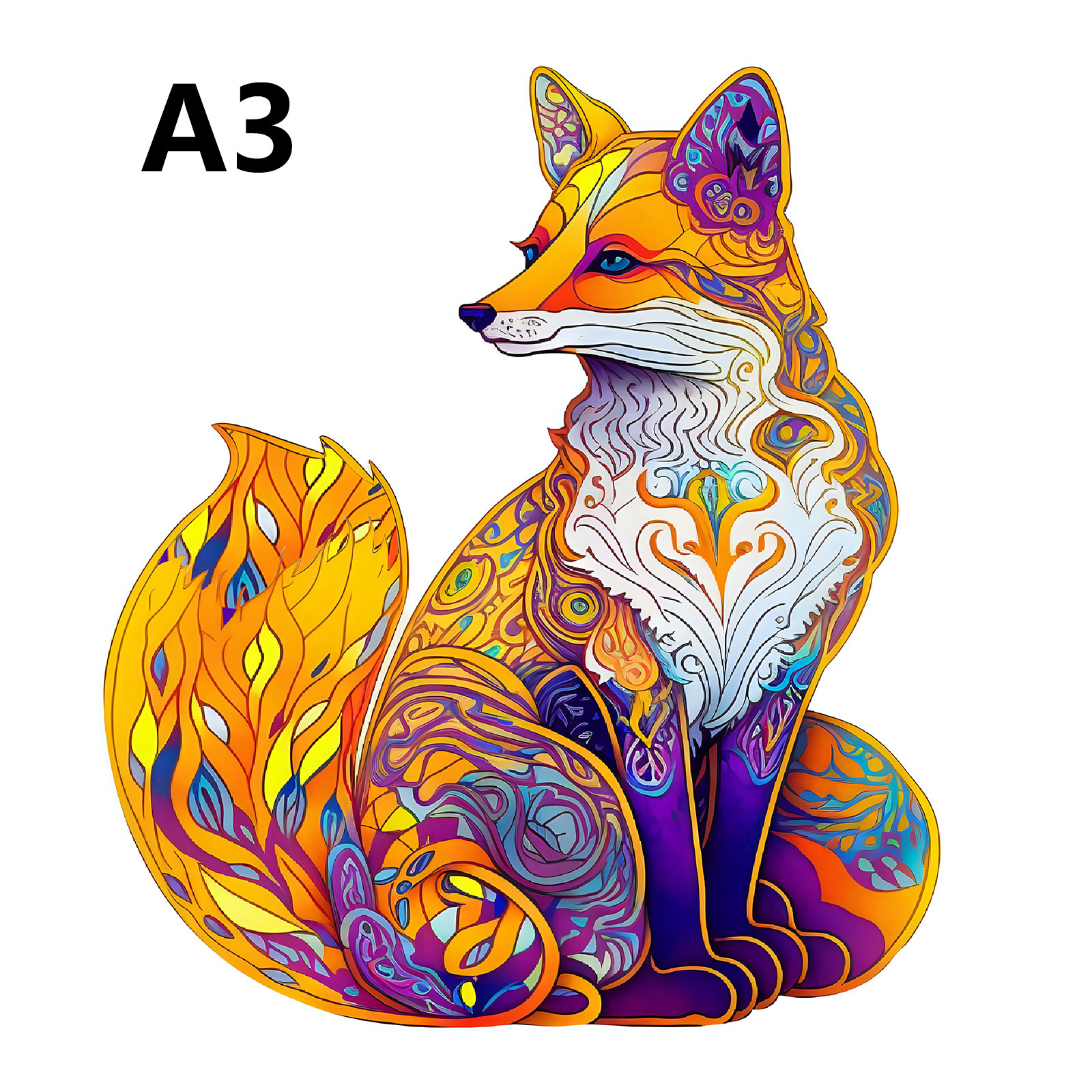 Unikalne drewniane puzzle ze słoniem, zabawki antystresowe dla dorosłych, nieregularne kształty zwierząt, świąteczny prezent urodzinowy: Niebieski