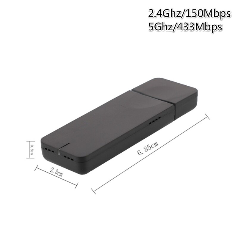 802.11ac 600 mbps wifi usb mini mtk 7610 2.4g/5.8g dual band 500 meter lang rækkevidde wifi adapter