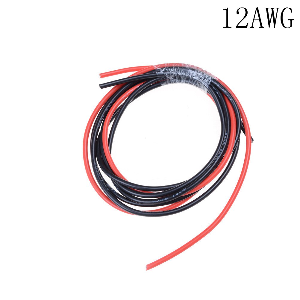 1Meter Zwart + 1Meter Rode Siliconen Draad 12AWG 14AWG 16AWG 22AWG 24AWG Heatproof Zachte Siliconen Silicagel Draad kabel