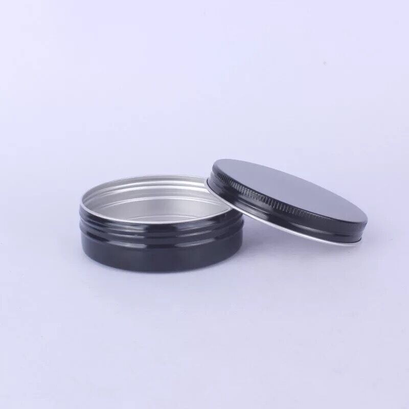 100ml zwarte blikken hervulbare containers aluminium cosmetische blikken voorraadpotten lege cosmetische schroefdop monstercontainers doos