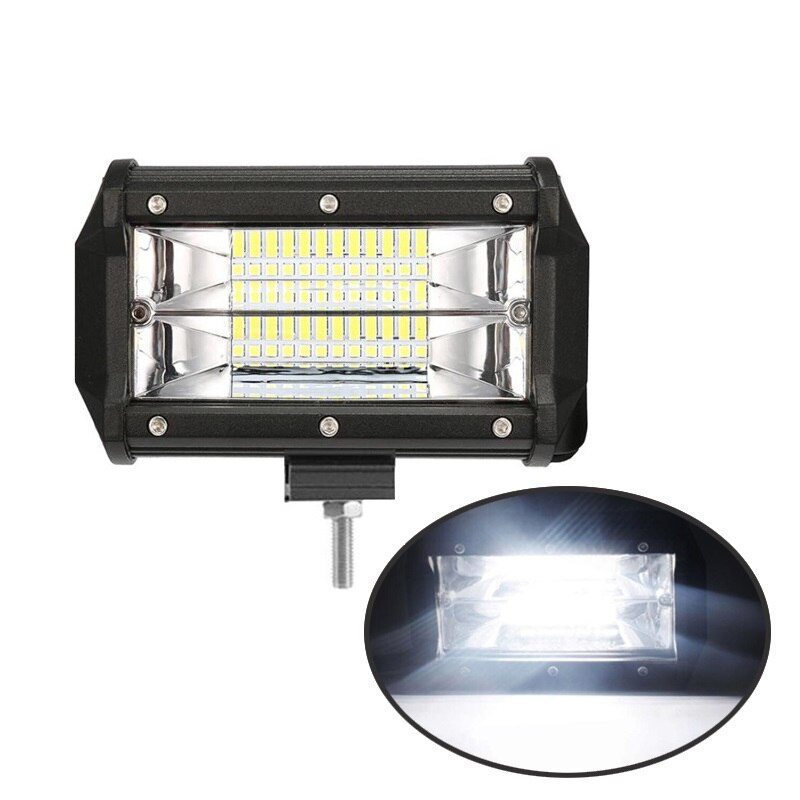 72W OFF-ROAD LED WORK LIGHT 5 INCH CAR MOTORCYCLE SUV TRUCK WHITE YELLOW NIGHT DRIVING FOG LAMP AUXILIARY INDICATOR 9-30V: WHITE