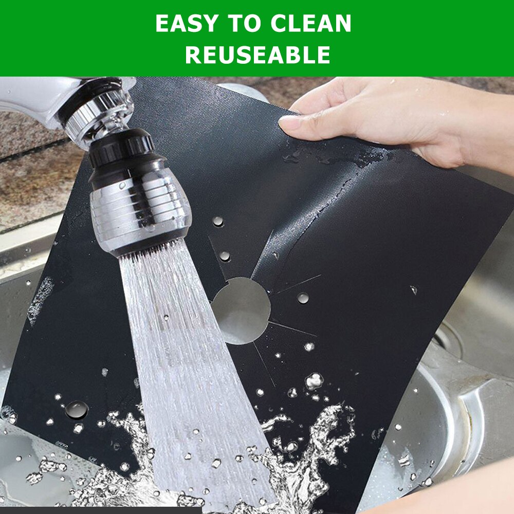 4pcs/Set Gas Stove Protector Cooker Cover Liner Clean Mat Pad Kitchen Gas Stove Stovetop Protector Kitchen Accessories
