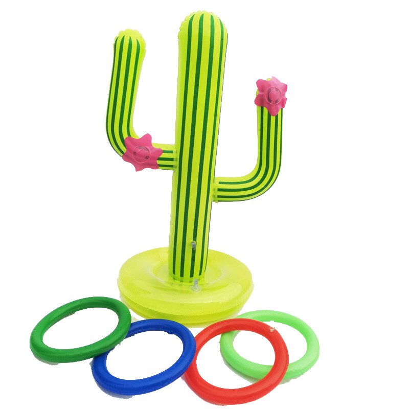 Pływające zabawki robić basenu odkryty basen nowy PVC nadmuchiwany kaktus pierścień podrzucenie zestaw gier impreza na plaży dostarcza Piscine Accessoire