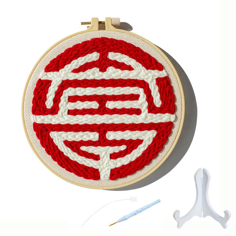 Kit de punto de cruz para bordado de Pokémon, herramientas de costura con aro redondo para principiantes, hilo de punzón de aguja, adorno artesanal DIY, Año Chino
