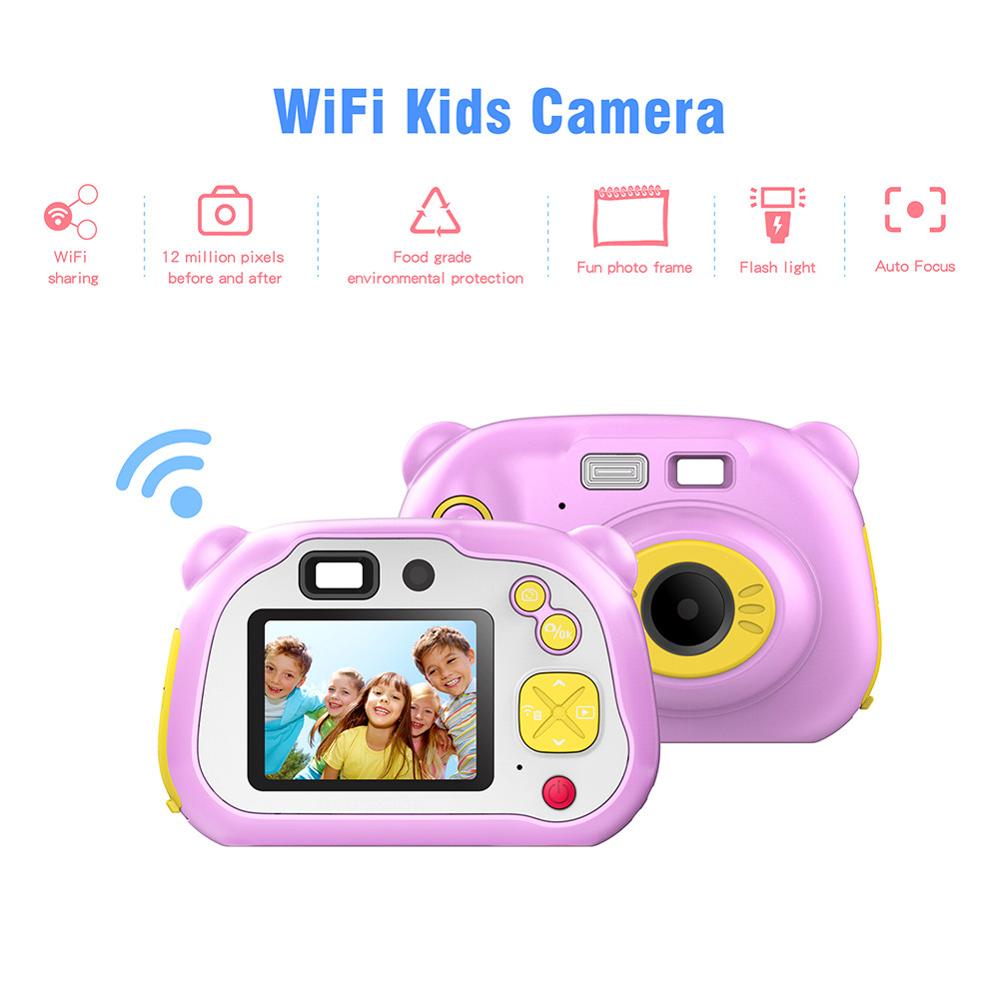1080P FHD Auto Focus Wifi Children Camera Mini 2 Inch Cartoon Digital Camera Cute Toys Children Birthday For Kids Cameras
