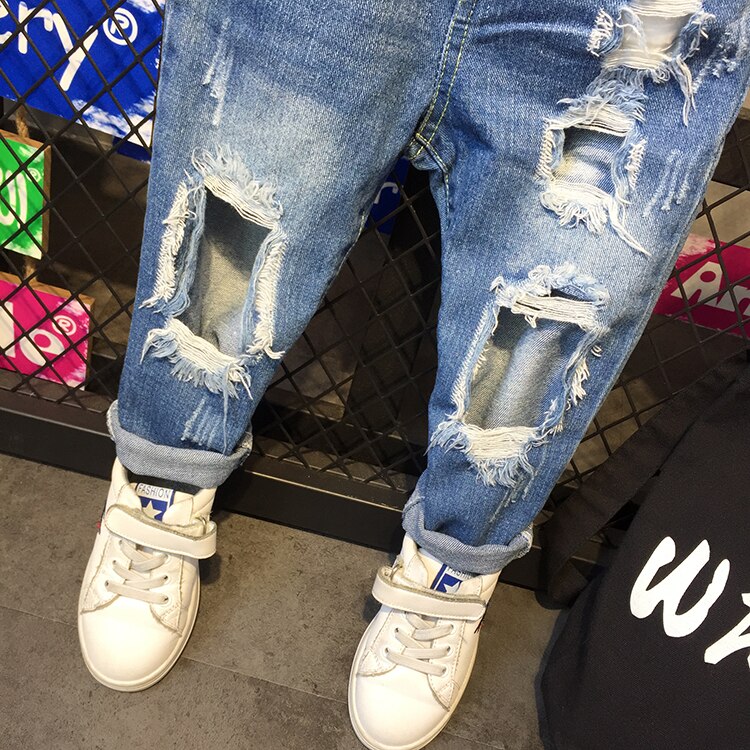 Drenge piger huller jeans bukser 1-6 år børn bukser forårs mærke børn denim bukser casual ripped jeans