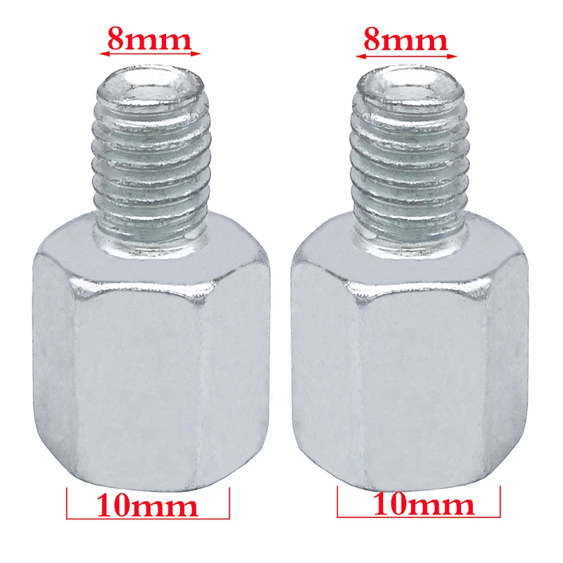 1 Pair Universal Mirror Adapter M10 M8 Clockwise Motorcycle Motorbike Rearview Mirror Adapter Bolt Steel Metal for Motorcycle
