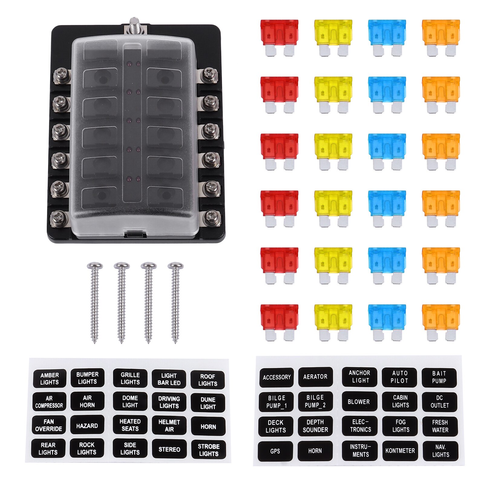 Practical Car Plastic Fuse Box 12 Ways Fuse Holder Fuse Block