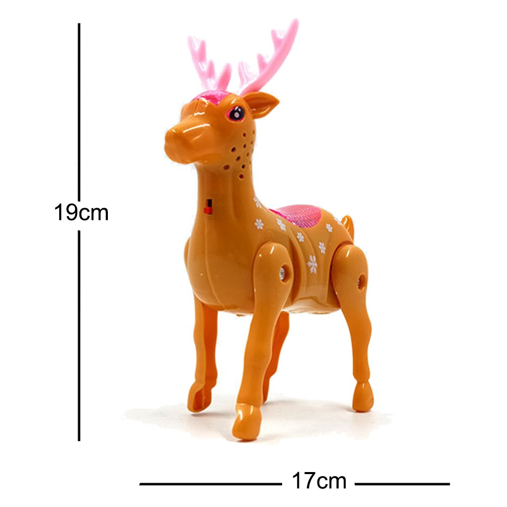 Elektryczny chodzący muzyczny doprowadziło Sika Jeleń zabawka w kształcie zwierzątka ze smyczą interaktywna zabawka dla dzieci наклейки на автотовары akcesoria samochodowe