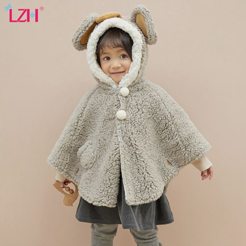 LZH autunno inverno bambini scialle cartoni animati neonati cappotto abbigliamento per neonato mantello 2021 uscire cappotto antivento per bambino