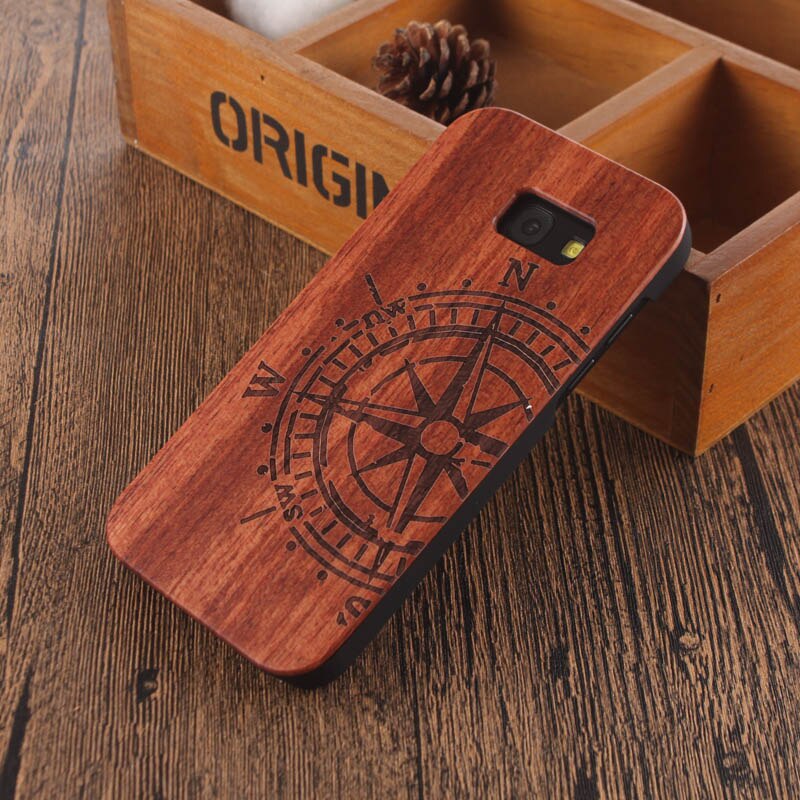 Caja de madera de bambú con cabeza de calavera de Mandala para samsung galaxy A5 funda de madera para samsung galaxy A5 funda de teléfono móvil funda de madera