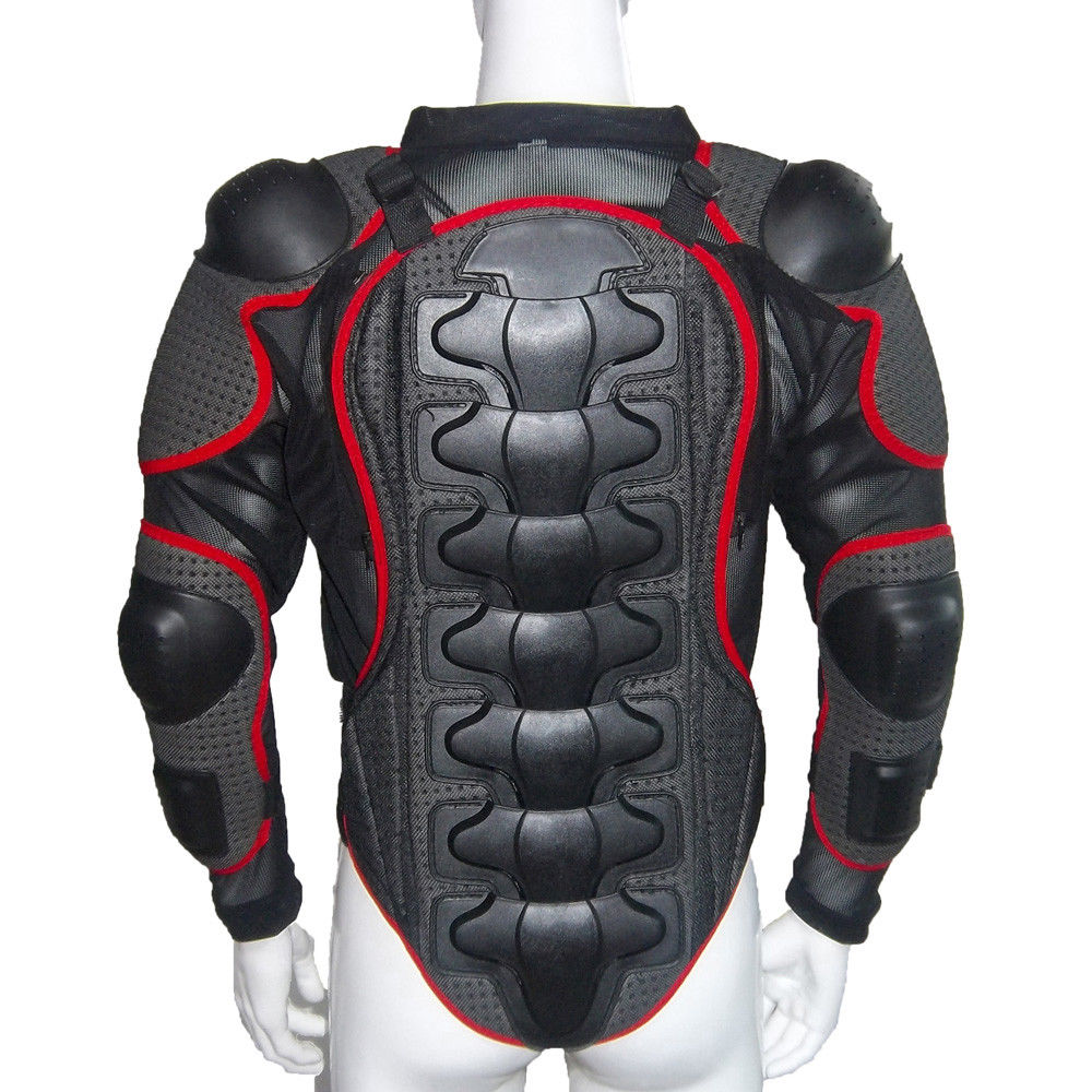 Cycling Mountain Bike Motorcycle Body Armor Jacket Motocross Full Protector Back Waist Racing Protective Gear: Red / XXL