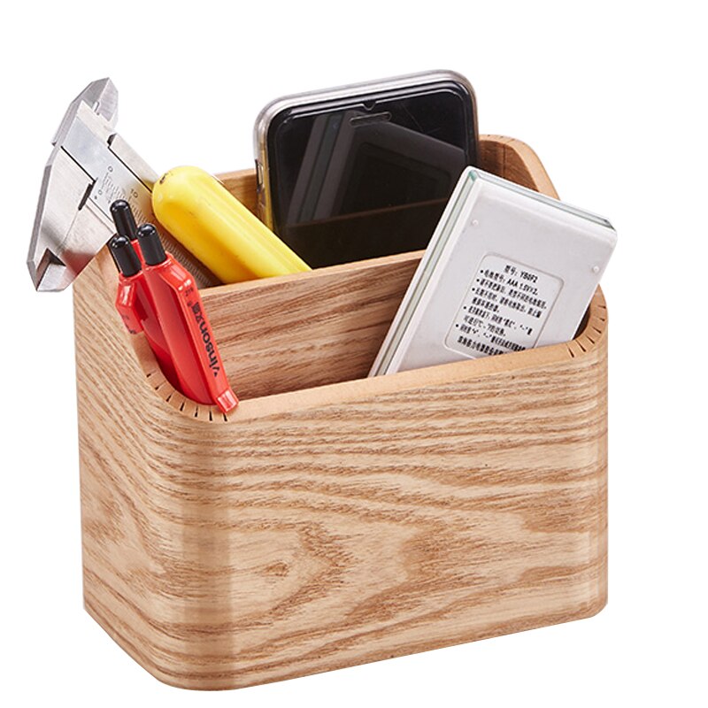 Nature Wood Stationery Holder Desk Organizer Office School Writing Materials Holder Wooden Desktop Organizer Tools Storage Box
