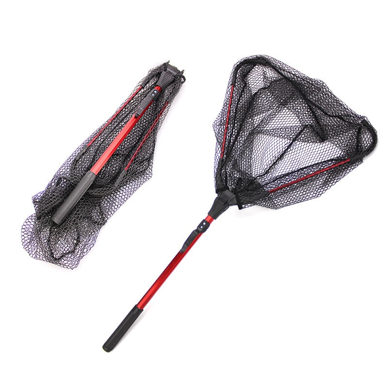 Aluminum Alloy Retractable Fishing Net Long Handle Telescopic Fish Catching Landing Nets Gear For Fly Fishing: 80cm