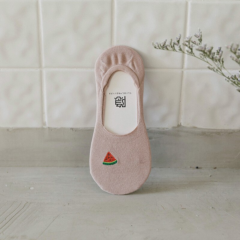 Avocado Fruit Onzichtbare Sokken Zomer Korte No Show Antislip Boot Slipper Low Cut Vrouwen Mannen Sokken Gelukkig Grappig casual Sokken