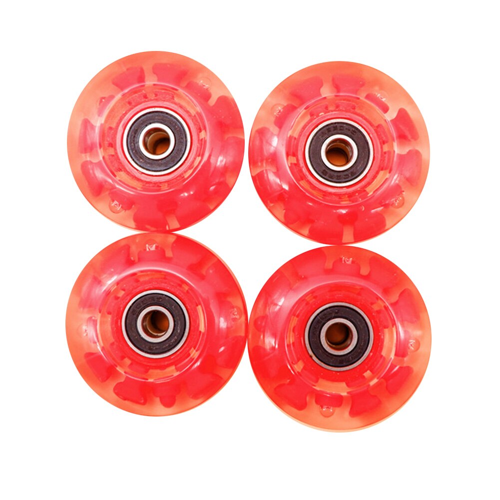 4pcs Roller Skate Wheels Transparent Sliding Double Row For Adults Kids PU With BankRoll Bearings Led Light Up Skating Outdoor