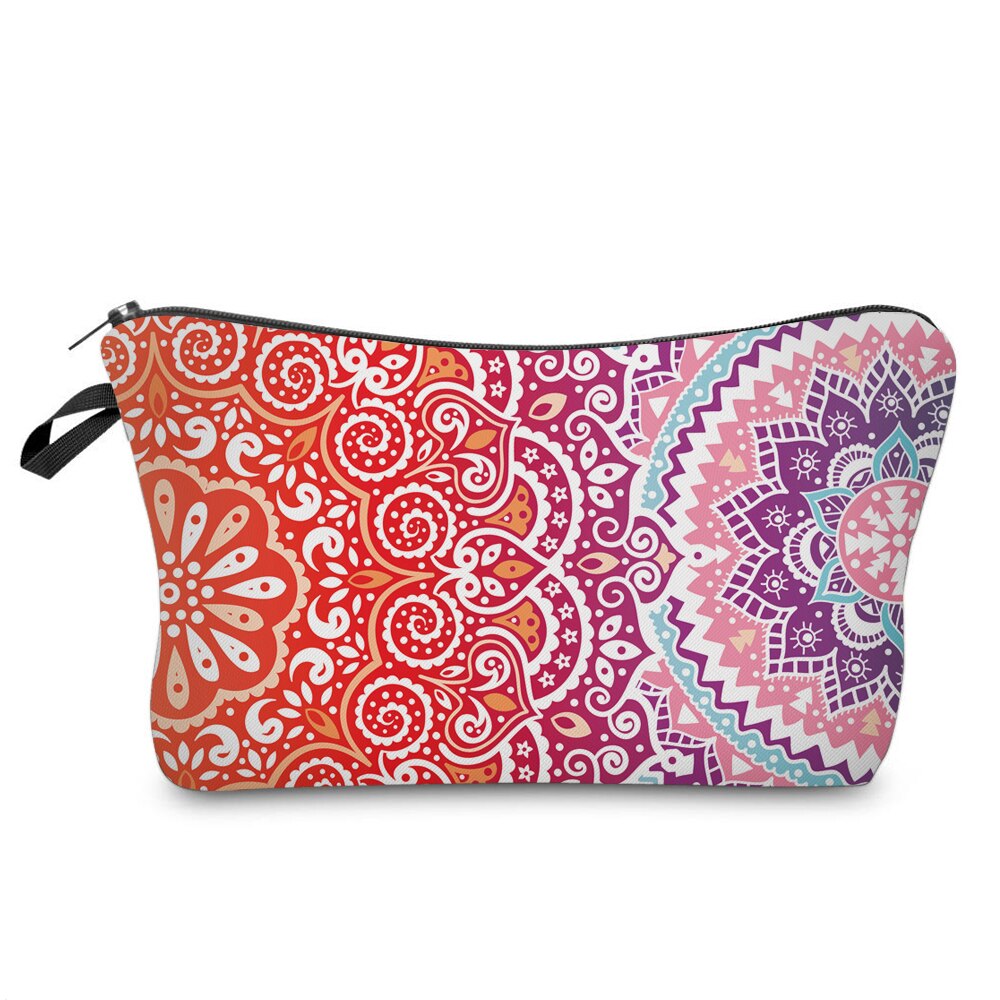 Deanfun Mandala Blomstertryk Kosmetik Taske - Vandtæt Polyester Pung til Kvinder Makeuptaske: 51391