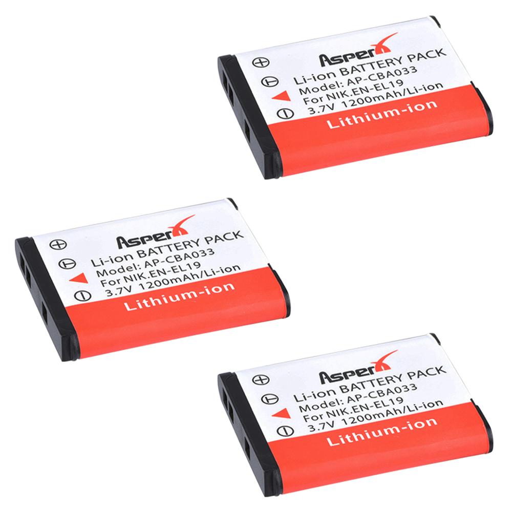 AsperX 3.7V 1200mAh EN-EL19 EN EL19 EL19 Battery f... – Grandado