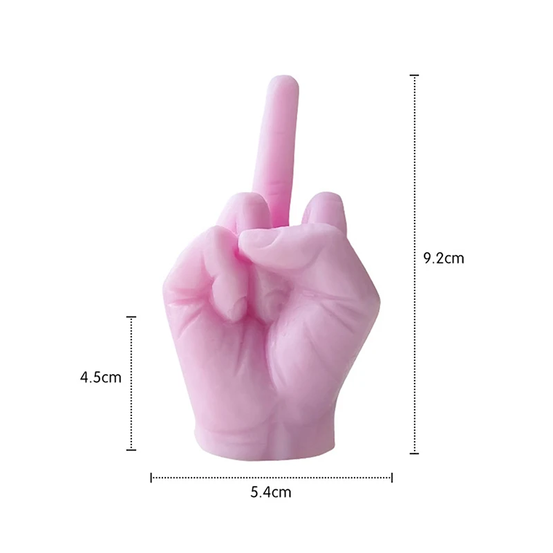 Universelle kreative Kerzen, mittelfingerförmige Geste, duftende Kerzen, langlebig, lustig, schrullige , Heimdekoration, Ornamente: Rosa