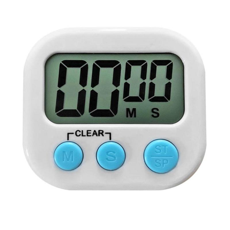 Digital Screen Kitchen Timer Large Display Digital Timer Square Cooking Count Up Countdown Alarm Clock Sleep Stopwatch Clock: White