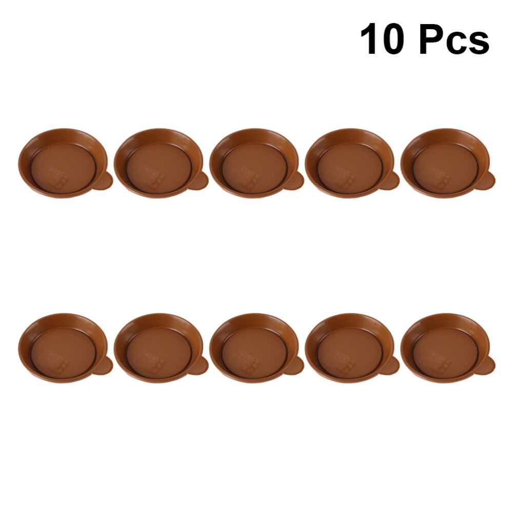 10 stuks bloempot lekbak plantenbak schotel voor plantenbak tuin balkon  - 6.8cm diameter (zwart)