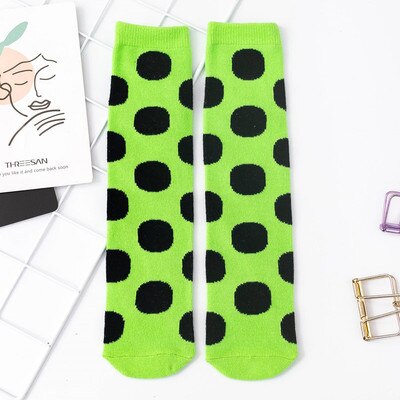 Otoño Invierno niños Unisex Polka Dot rodilla calcetines para niños chicas chico bebé de fluorescencia medias de puntos de la rodilla-calcetín alto 3-12T: 010