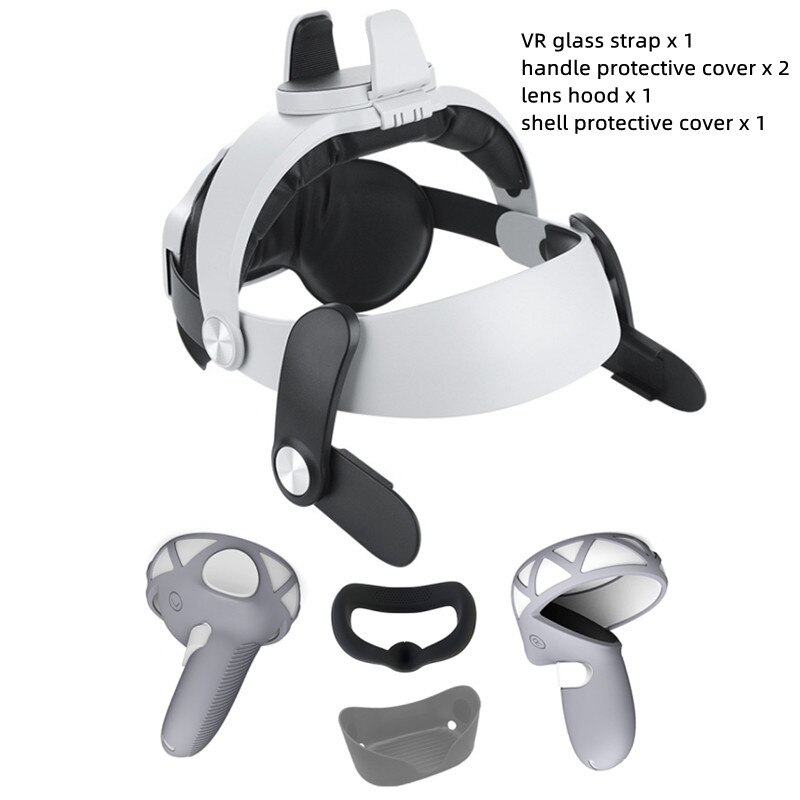 VR Protective Cover Set For Oculus Quest 2 Touch Handle Cover Strap For Oculus Quest 2 Accessories Face Pad Silicone Case: grey