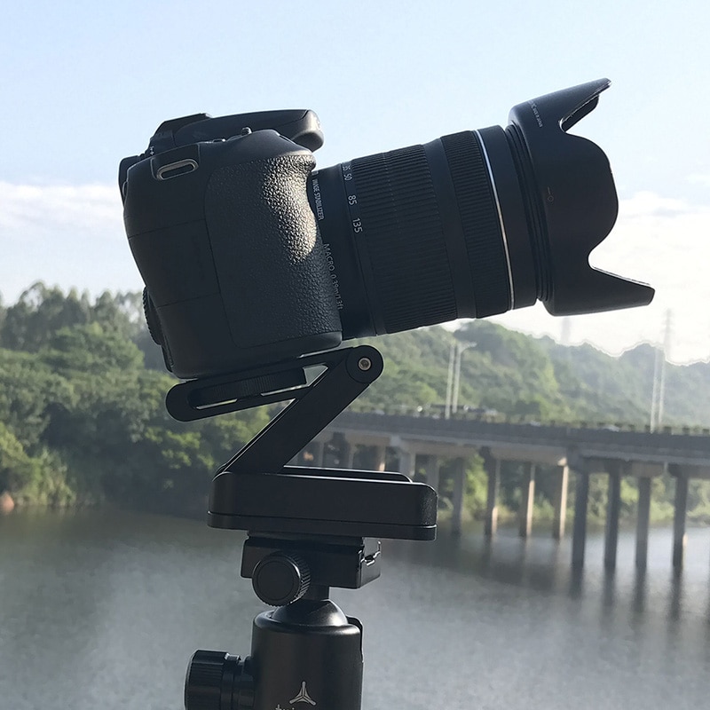 Z Flex Tilt Tripod Head Aluminum Alloy Folding Z Tilt Head Quick Release Plate Stand Mount Spirit Level For Phones DSRL Camera