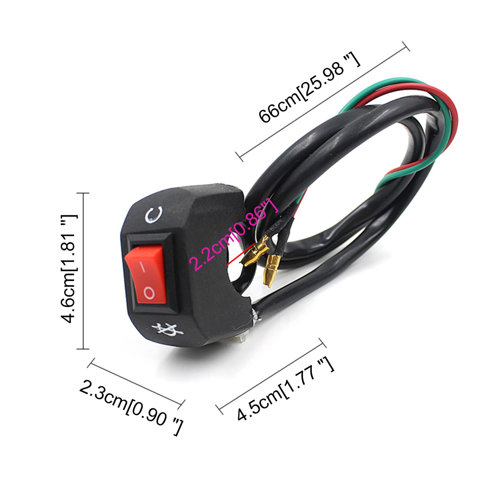 Universal Motorcycle Scooter ATV Handlebar Kill Switch On/Off Button Connector