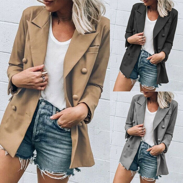 Ca dames trenchcoat slank casual zakelijk blazer pak werkjas bovenkleding tops