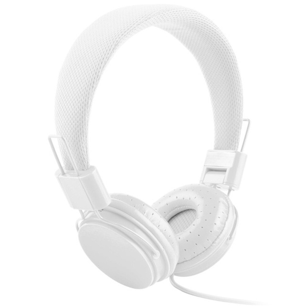Stereo bas barn hörlurar med mikrofon musik hörlurar barn headset hopfällbara bärbara: Vit
