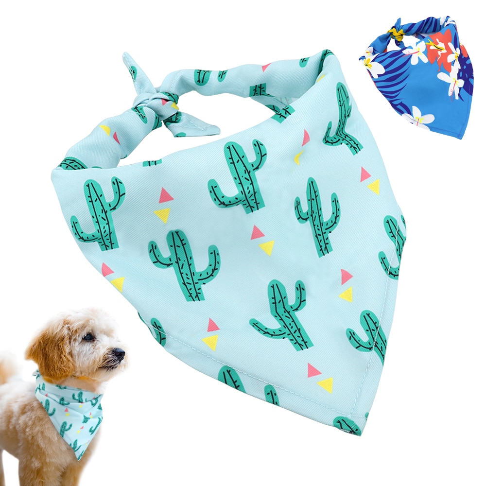 Foulard Bandana imprimé mignon pour chien, en coton doux, collier pour chat, Bandanas lavables pour petits et moyens chiens chats accessoires pour chiens