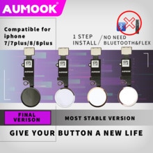 AUMOOK-botón de inicio Universal para iPhone 7, 7 plus, 8, 8 plus, cable flexible, funciones de retorno, sin ID táctil, nueva versión