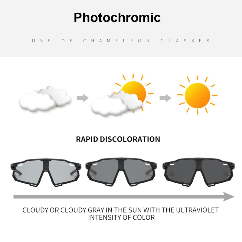 Polarisierte Sportbrille Herren und Damen Fahrrad Photochrome Brillen Berg MTB Radfahren UV400 Sonnenbrille Fahrrad Straßenbrille