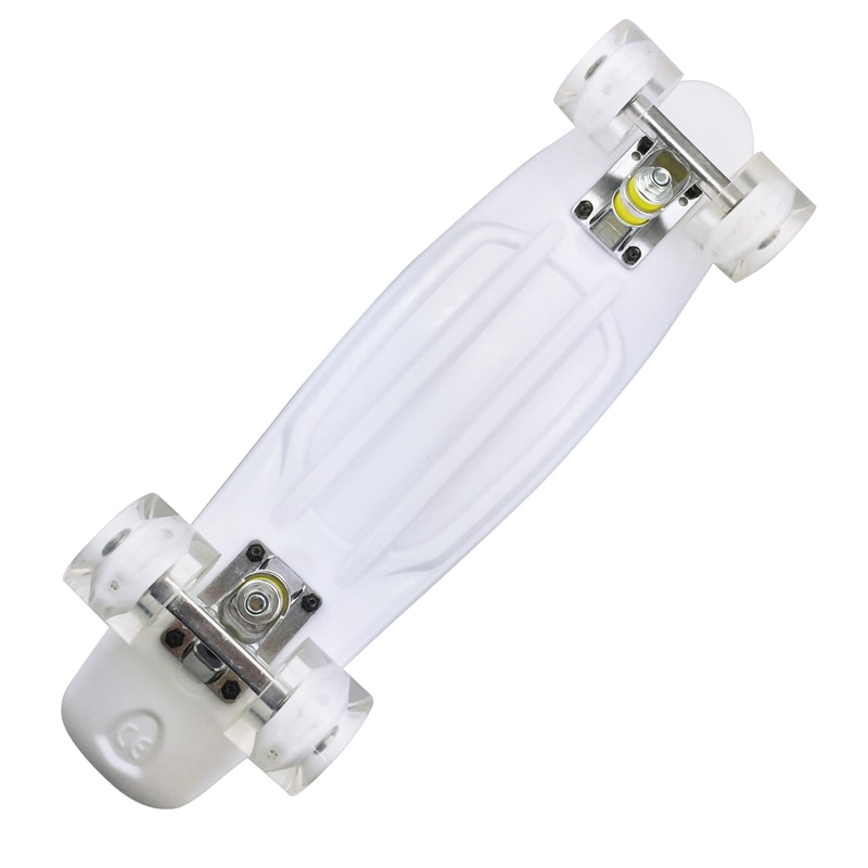 22 Inch Four-wheel Mini Longboard Pastel Color Skate Board skateboard with LED Flashing Wheels Retro Skateboard Sport Fish Board