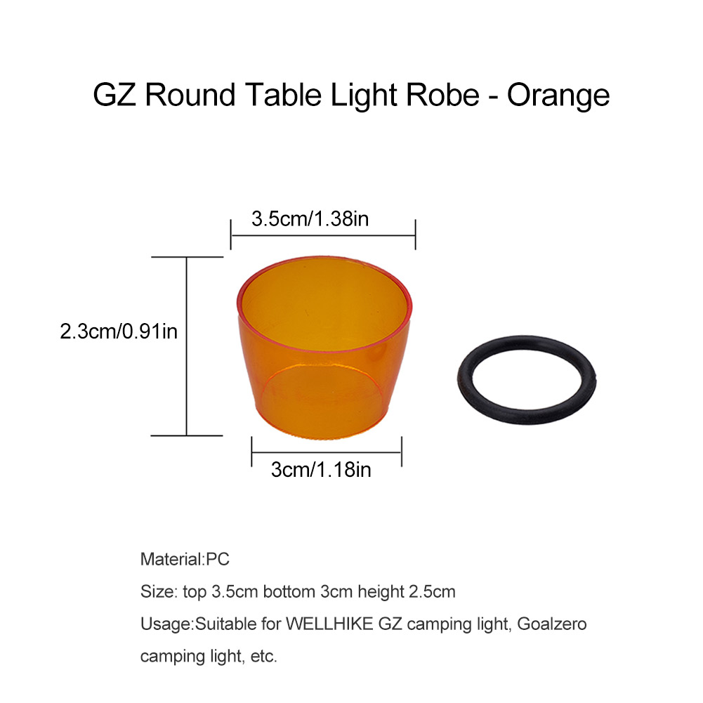 WELLHIKE Camping Licht Beschermhoes Plastic Kleine Lampenkap Oogbescherming Lantaarn Amber Schaduw Licht Cover voor GZ Lights: orange