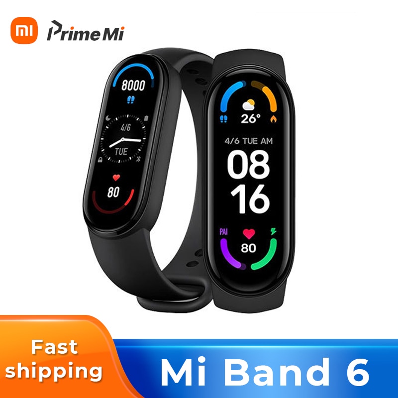 Global Version Xiaomi Mi Band 6 Smart Bracelet Blood Oxygen Heart Rate Miband 6 Fitness Traker Bluetooth Waterproof Smart Band